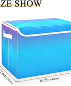 GAIGEO Pink Blue Gradient Fabric Bins, Large Capacity Stackable Storage, Closet...