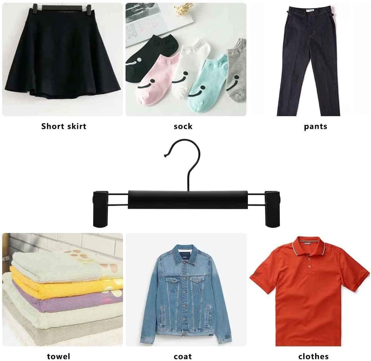 Perchas para pantalones, perchas para faldas, paquete de 20 perchas de plástico...