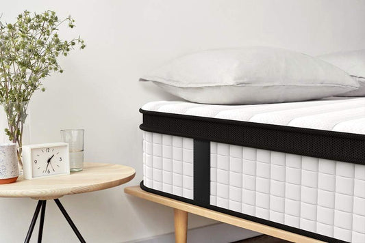 Colchón híbrido de resortes con base, cama fría con funda de tela suave y