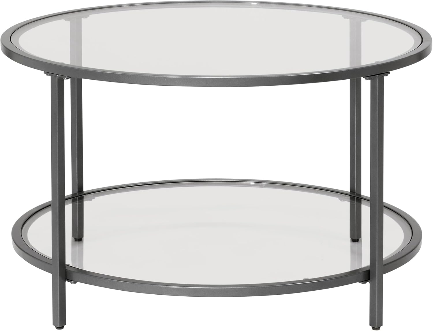 SD STUDIO DESIGNS Camber Elite Mesa de centro redonda de metal y vidrio, 28...