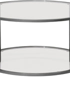 SD STUDIO DESIGNS Camber Elite Mesa de centro redonda de metal y vidrio, 28...