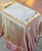 LAGOM HOUSE Bandeja de mármol, oro blanco, 11.8 x 7.9 x 1.6 pulgadas, bandeja...