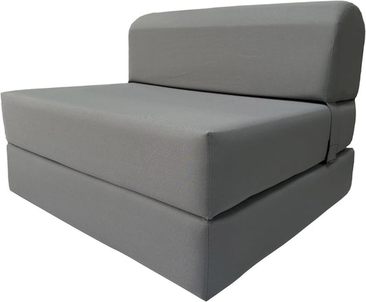 Sofá cama plegable color gris de espuma, 6 pulgadas. Grosor x 32 pulgadas,