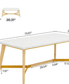 Mesa de comedor para 6-8 personas, mesa de cocina rectangular de 70.9 pulgadas