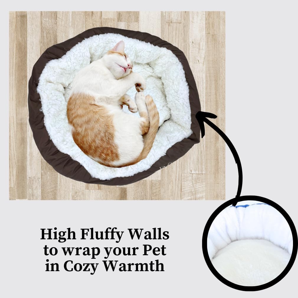Evelots Cama cálida para mascotas para gatos o perros pequeños, calmante,...