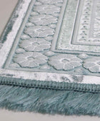 Modefa Alfombra de oración de terciopelo con cuentas de oración Ramadán Eid...