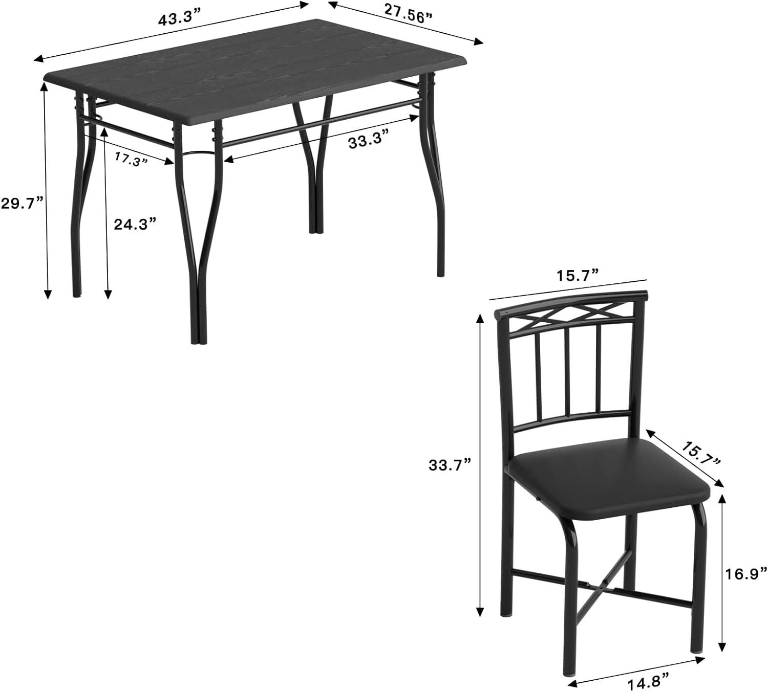 EdMaxwell Juego de mesa de comedor de 5 piezas para comedor, mesa de cocina y