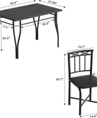 EdMaxwell Juego de mesa de comedor de 5 piezas para comedor, mesa de cocina y