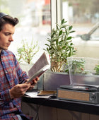 Tocadiscos de vinilo con altavoces, tocadiscos vintage para discos de vinilo,...