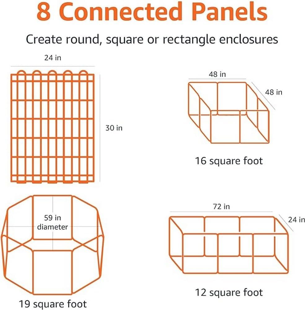 Tienda Basics Corralito plegable octagonal, cuadrado, rectangular de metal para...