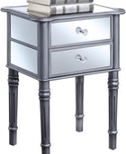 Convenience Concepts 413745WW mesa color blanco vintage, Madera, Plateado
