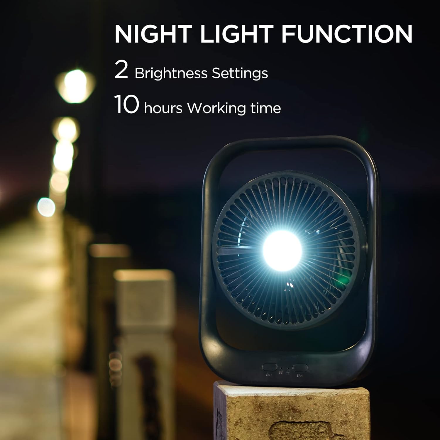 Ventilador personal con linterna LED, ventilador de escritorio portátil con...