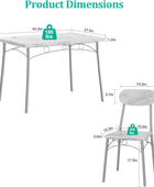Juego de mesa de comedor de 5 piezas, comedor rectangular con 4 sillas para