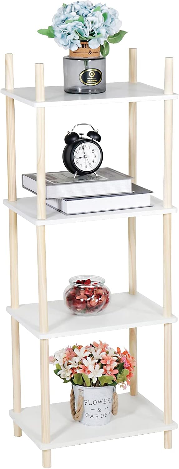 LITA Mesa auxiliar moderna de madera, mesa auxiliar decorativa para plantas con...