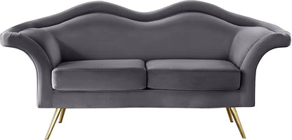 Meridian Furniture Lips Collection - Sofá biplaza tapizado de terciopelo con...