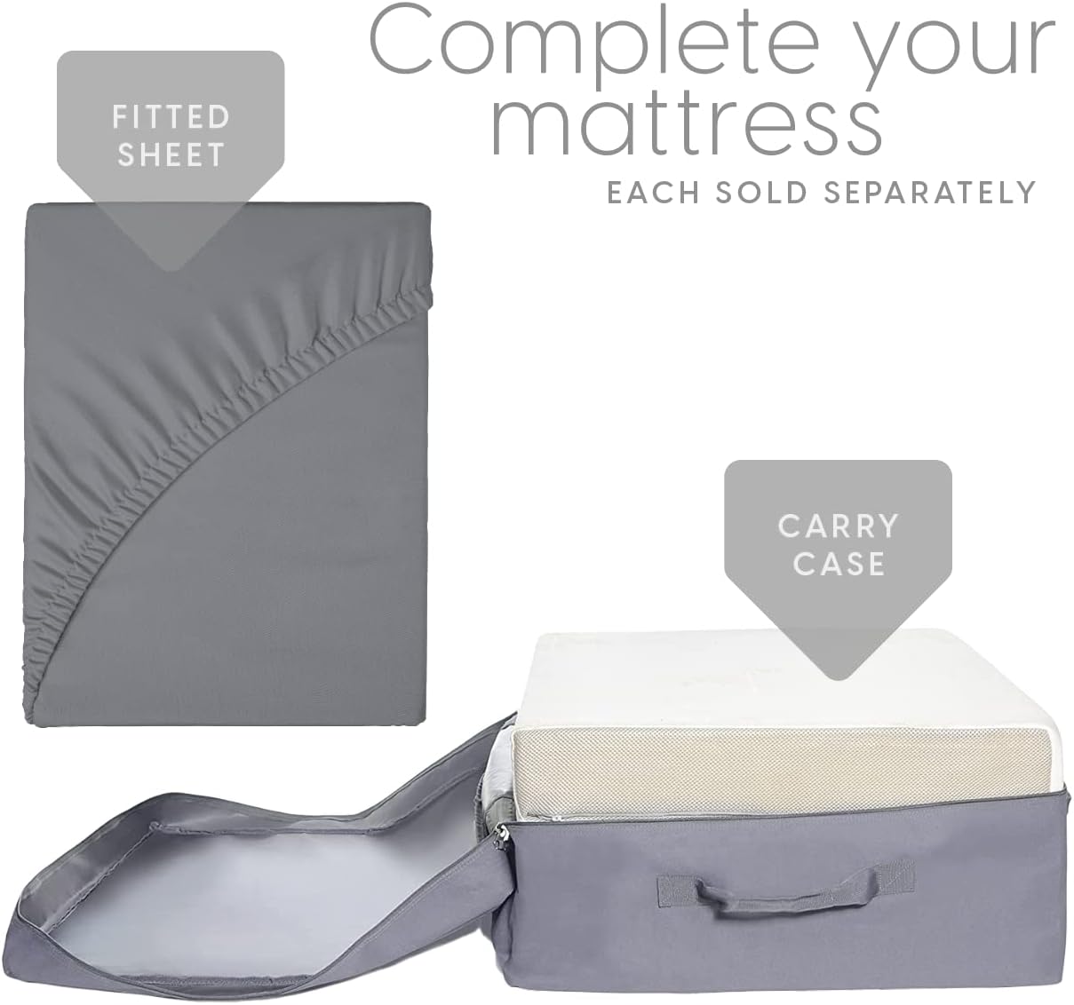Colchón plegable en tres partes con funda lavable (Twin)