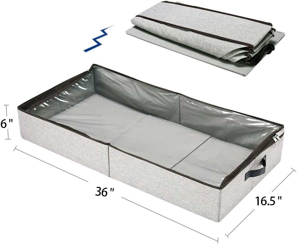 HOONEX Contenedores de almacenamiento para debajo de la cama, tapa superior...