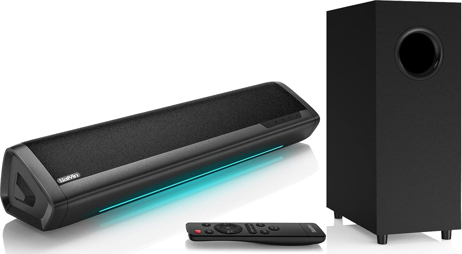 Saiyin Barras de sonido para TV con subwoofer, barra de sonido pequeña de bajo...