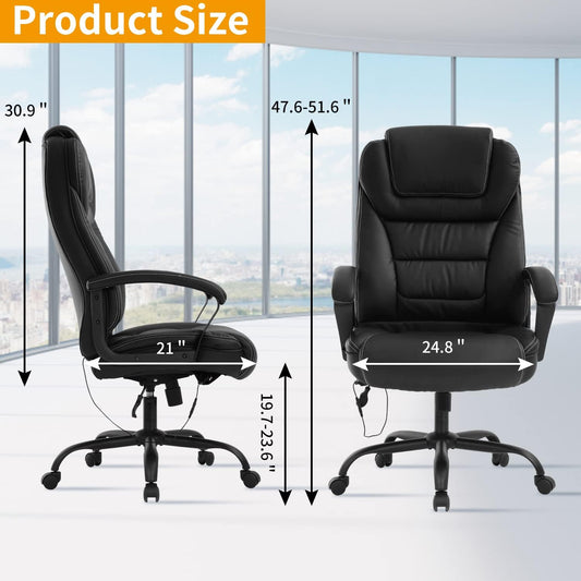 Silla de oficina grande y alta para personas pesadas, 500 libras, silla de...