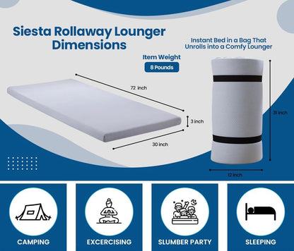 beautysleep Siesta 3" colchón de espuma con efecto de memoria camaalfombra de