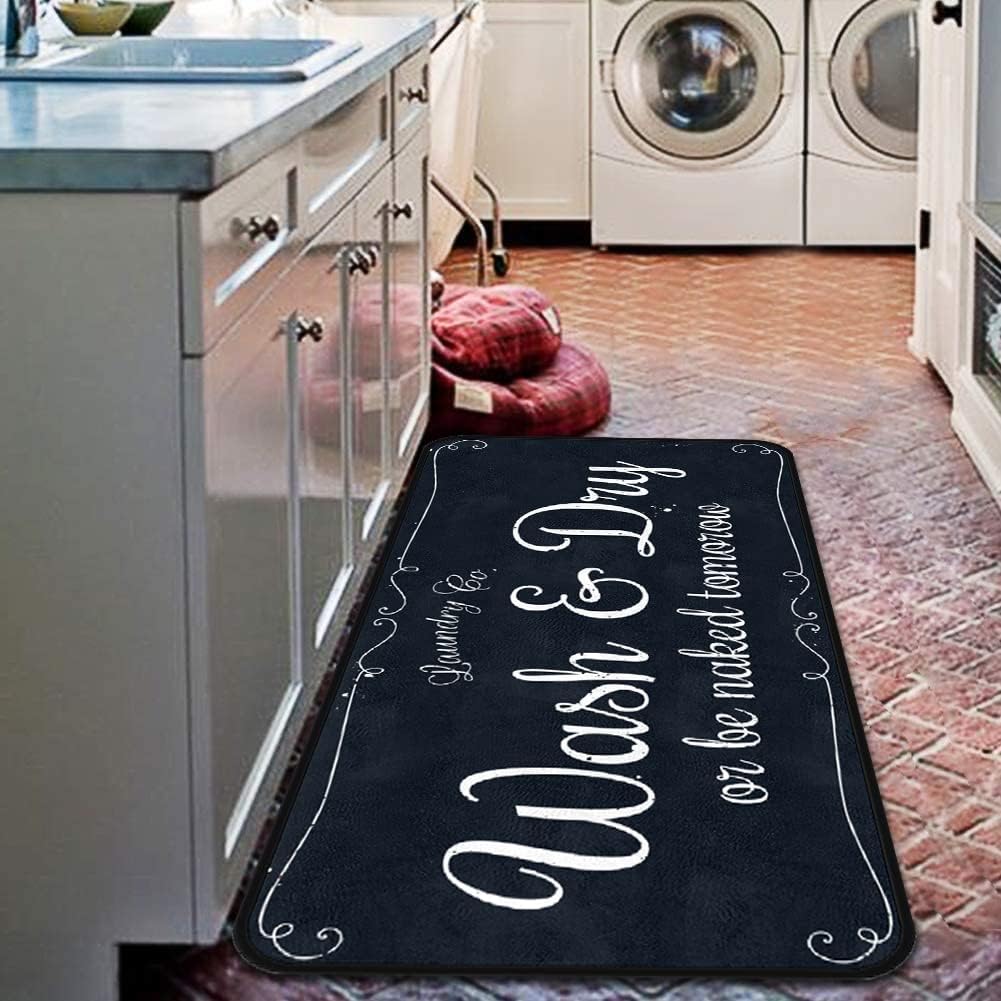 Tapete largo para lavandería, antideslizante, impermeable, para cocina, 72 x 24...