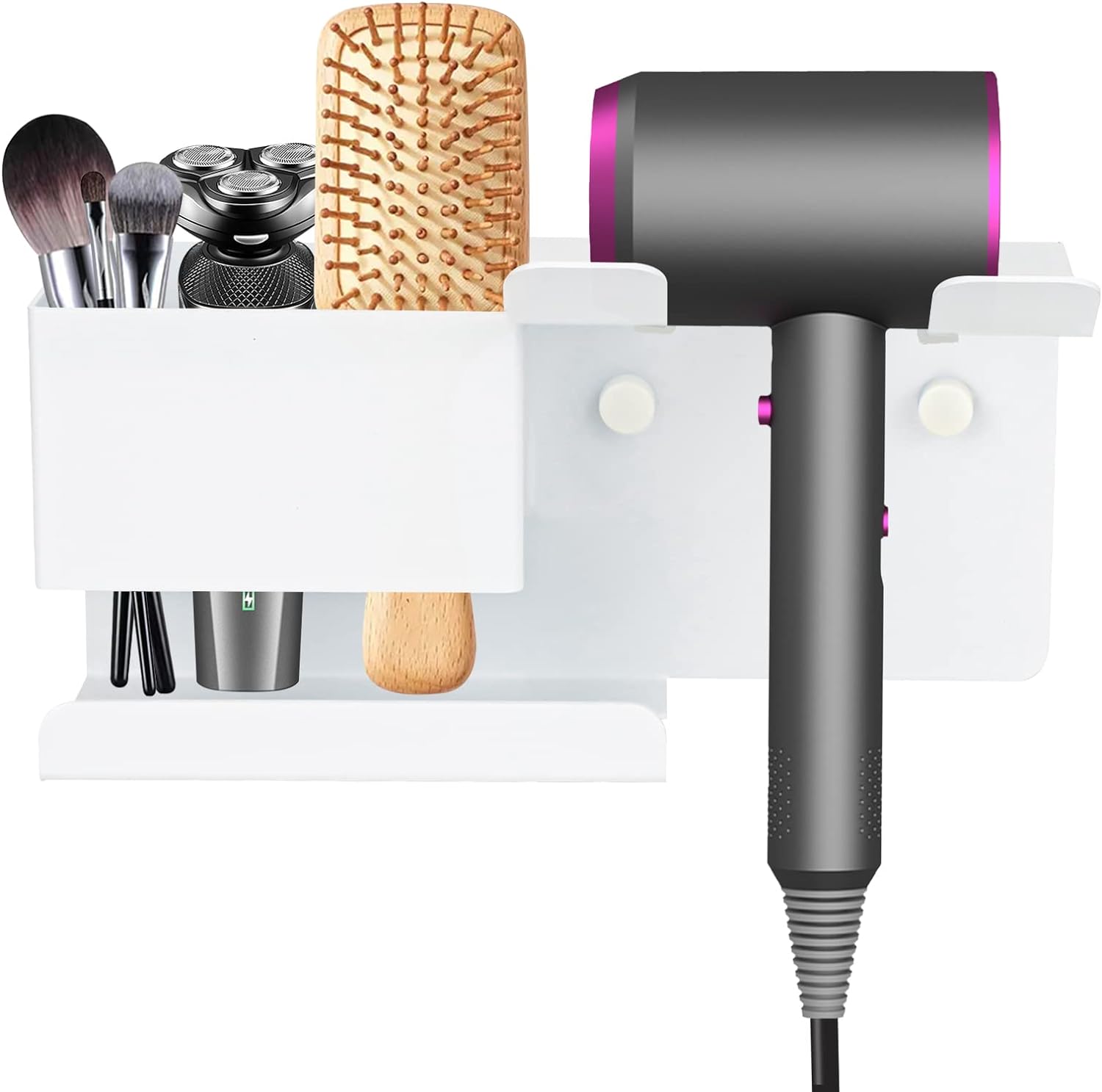 Soporte para secador de pelo montado en la pared, soporte para secador de pelo...