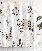 Tititex Juego de cortinas de ducha abstractas con diseño floral marrón botánico...