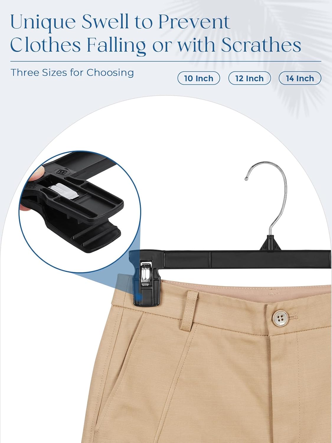 Smartor Perchas de plástico para pantalones, paquete de 30 perchas negras para...