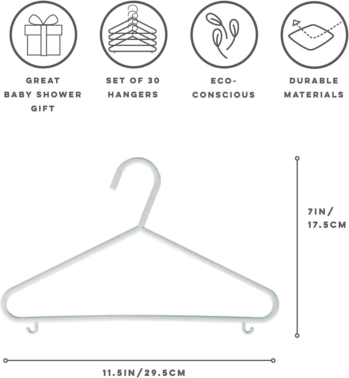 Perchas de plástico con paja de trigo para bebé, paquete de 30 unidades, color