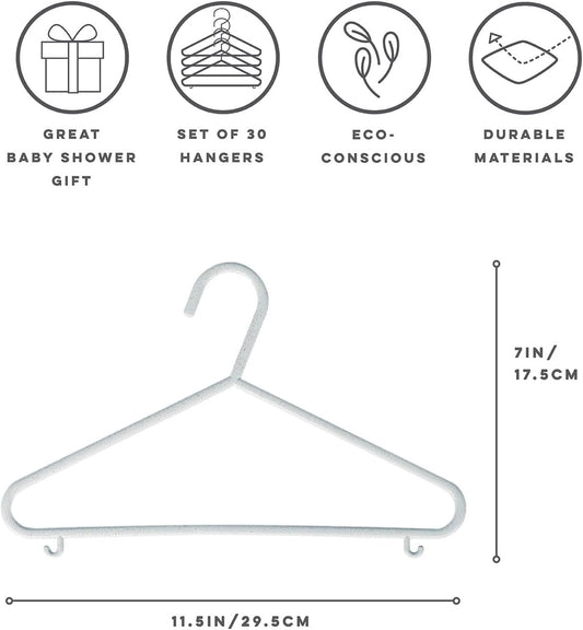 Perchas de plástico con paja de trigo para bebé, paquete de 30 unidades, color