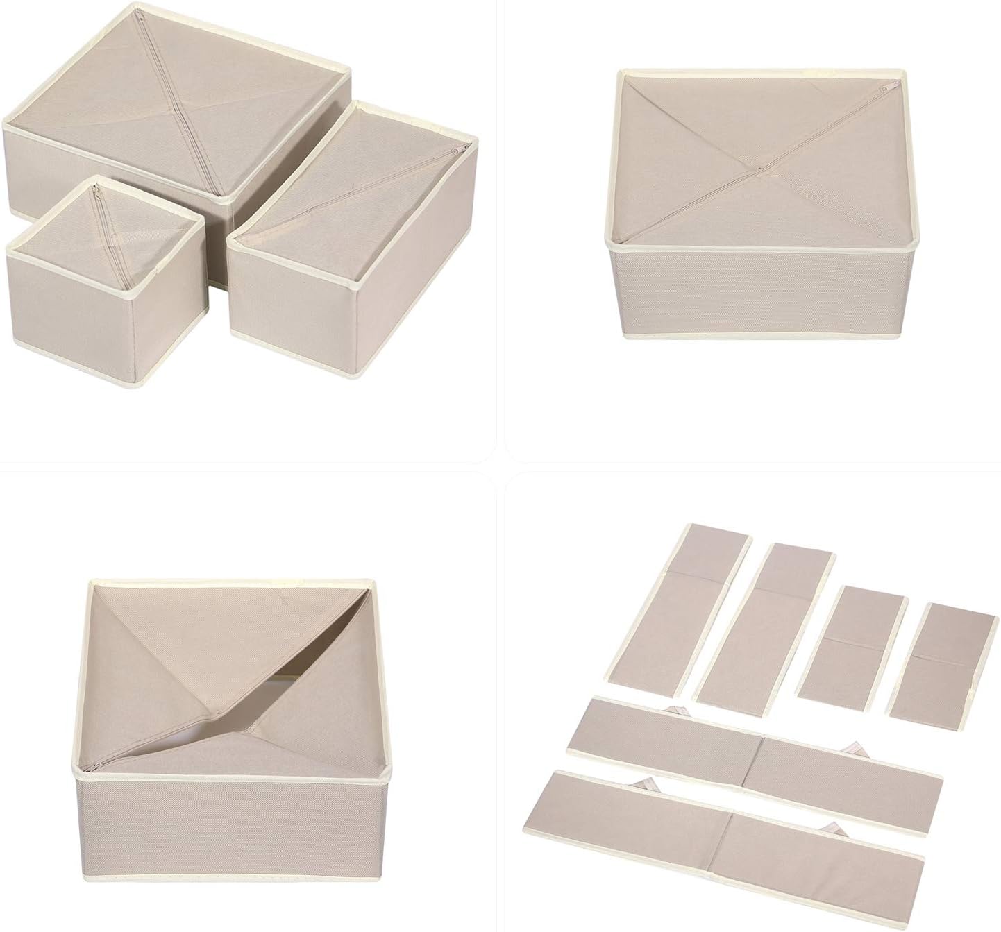 DIOMMELL Paquete de 9 cajas de almacenamiento de tela plegables para armario,...
