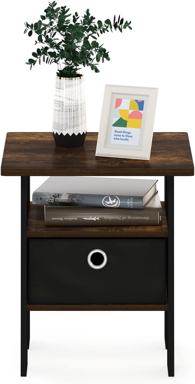 Furinno - Colección Andrey - Mesa auxiliar, mesa de arrime, mesita de noche,...
