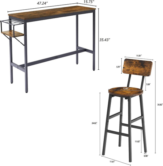 Juego de mesa de bar, juego de mesa de comedor de 3 piezas, juego de mesa de