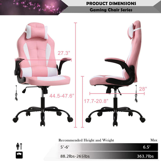 Silla ergonómica para videojuegos, silla de escritorio de oficina con respaldo...