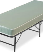 Zayton, Base de cama Quickbase de metal de 14 pulgadas con colchón de vinilo de...