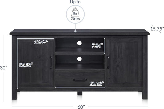 BELLEZE Moderno soporte de TV de granja de 60 pulgadas o centro de...