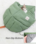 PD50082 - Saco de dormir para gatos, cama de tela de lino, nido de hojas de...