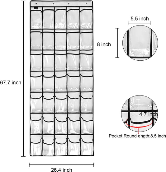 1 paquete de 35 bolsillos de cristal transparente, organizador grande de...