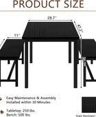 Juego de mesa de cocina con 2 bancos, juego de mesa de comedor para 4 personas,