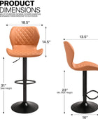 MoNiBloom Moder - Juego de 2 taburetes de bar sin brazos, altura ajustable, de...