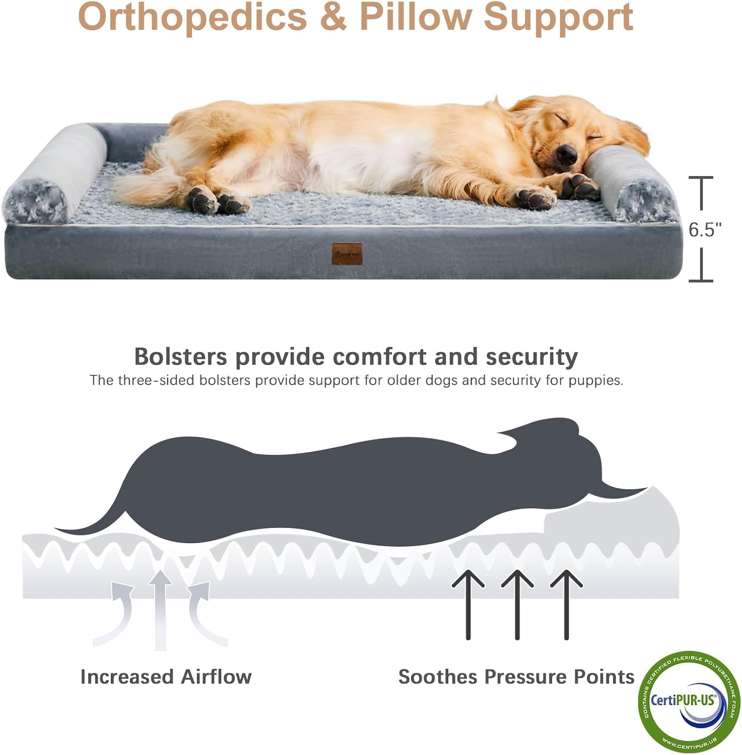 BFPETHOME - Camas ortopédicas para perros grandes, cama para perros medianos y...