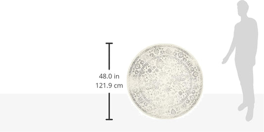 SAFAVIEH Adirondack Collection - Alfombra redonda, 4 pies, marfil y plata,...