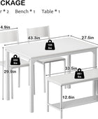 Juego de mesa de comedor para 4, juego de mesa de comedor de cocina con 2