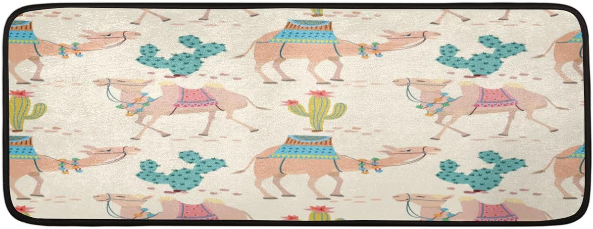 Camels - Alfombra de área de cactus, suave, antideslizante, lavable, moderna,...