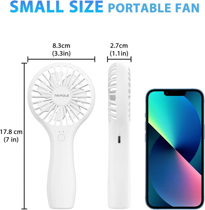 Ventilador de mano de 5000 mAh, funciona con pilas, mini ventilador personal