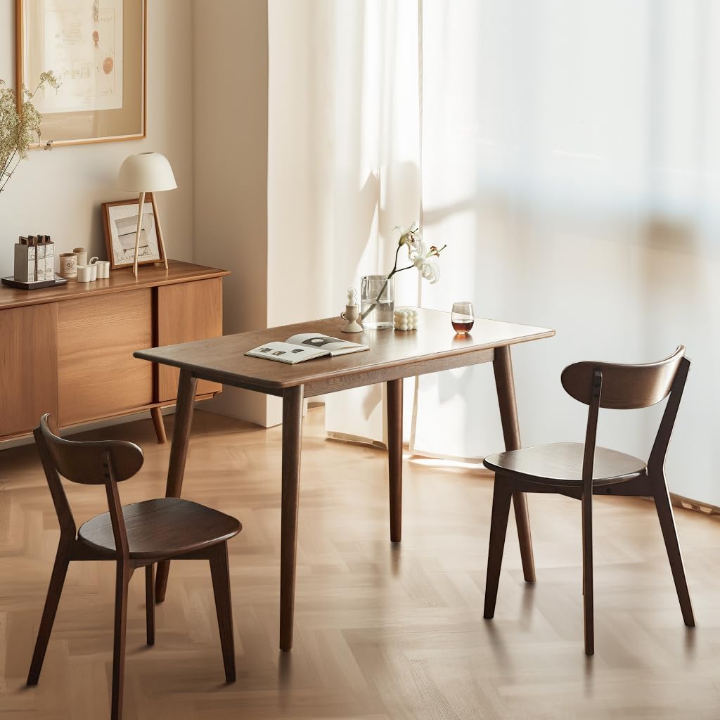 Sillas de comedor, silla de comedor 100% de madera de roble maciza con diseño