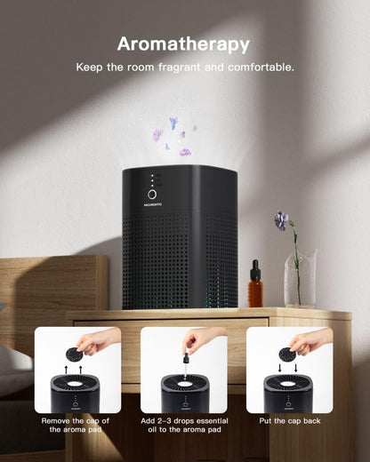HY1800 Purificadores de aire para dormitorio, filtro HEPA para humo, alergias,