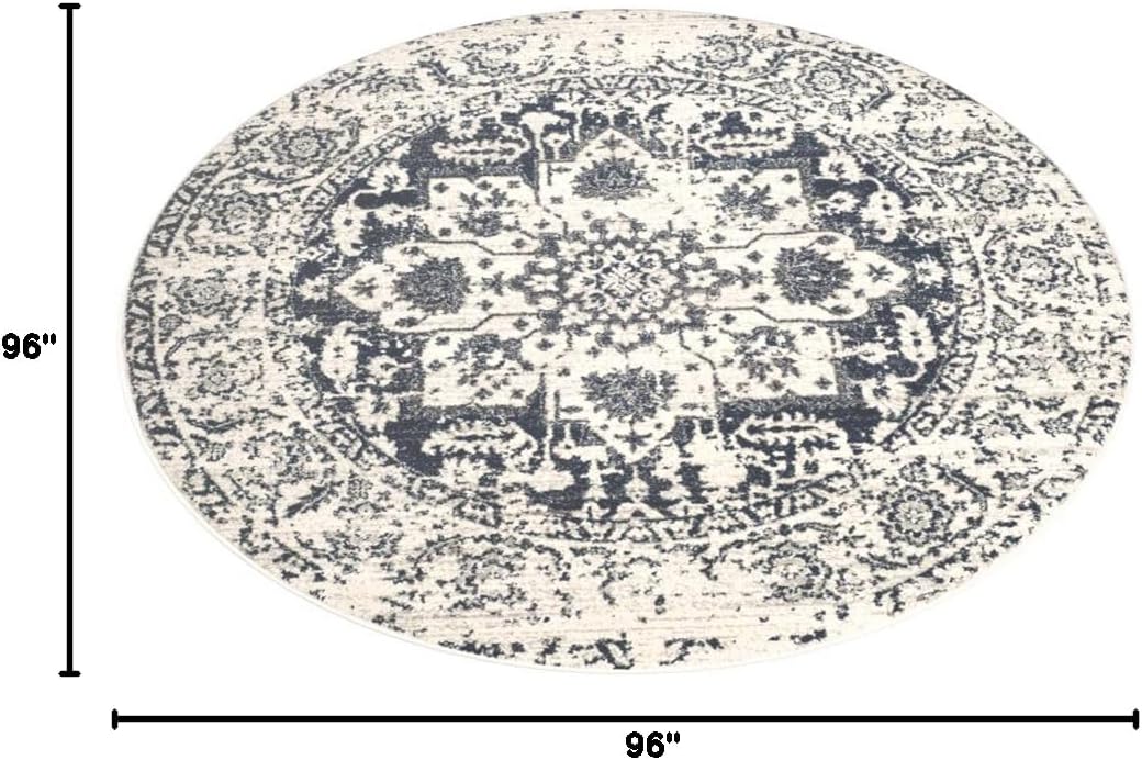 Safavieh MAD603D Tapete redondo con diseño de medallón desgastado, copo de
