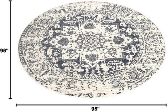 Safavieh MAD603D Tapete redondo con diseño de medallón desgastado, copo de