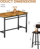 Juego de mesa de comedor para 4 bares, mesa de cocina y sillas para 4, mesa de